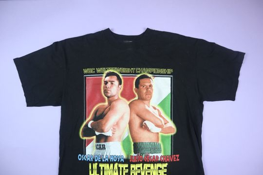 Discover Oscar de la Hoya Julio Cesar Chavez 1998 Vintage T-Shirt