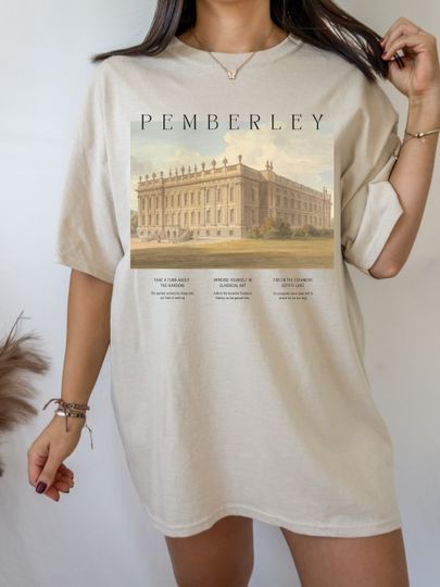 Discover Pemberley Pride and Prejudice Tee Shirt, Jane Austen Merch