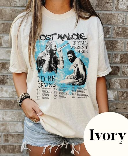 Discover Vintage Post Malone 2023 Tour Shirt, Post Malone Fan Shirt