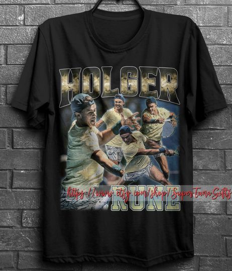 Discover Holger Rune T-shirt, Holger Rune 90s Bootleg Shirt