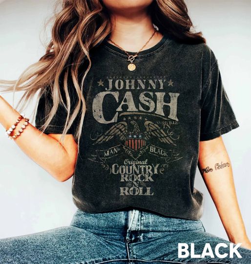 Discover Johnny Cash Tshirt,  Band Tee, Vintage Band Tee, Johnny cash finger
