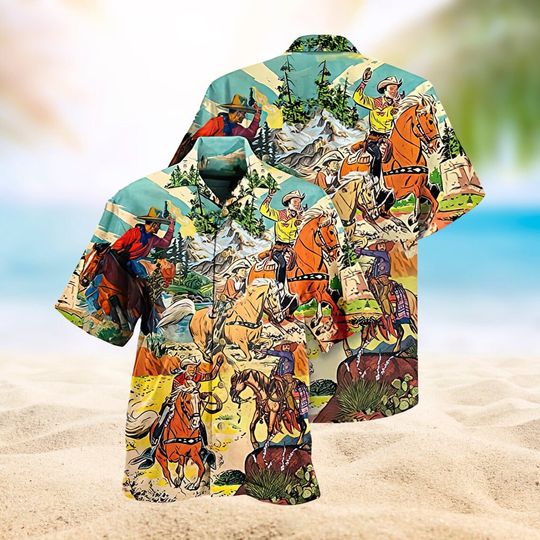 Discover Cowboy Real Man Ride Horses Hawaiian Shirt