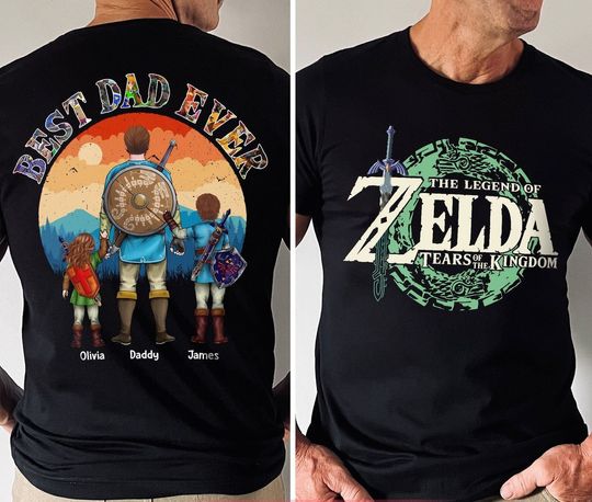 Discover Legend Of Zelda Dad T-Shirt 2 Sides, Father Day Zelda Gift Shirt