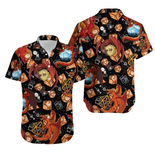 Discover Geometric DnD Hawaiian Shirt, Dungeon and Dragon Hawaii Shirt