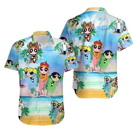 Discover The Powerpuff Girls Hawaiian Shirt, Beach Hawaii Family Shirt, Summer Beach Trip