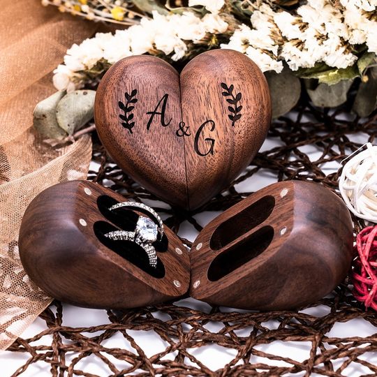 Discover Personalized Wooden Heart Ring Box for Weddings
