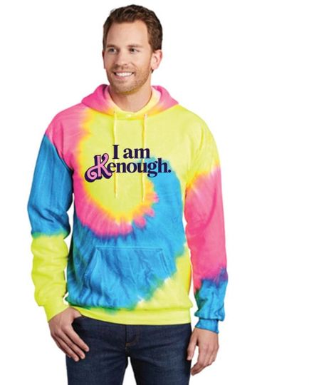 Discover I am Kenough Tie Dye Neon Rainbow Hoodie, Barbi Movie
