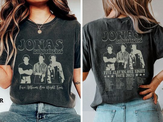 Discover Jonas Brothers shirt, Jonas Five Albums One Night Tour Shirt