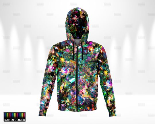 Discover Festival Rainbow Zip Hoodie ~ Rave EDM Zip Up