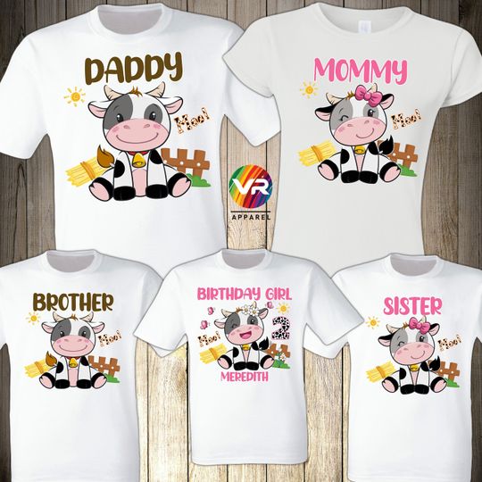 Discover Matching Cow Birthday Shirts for Boys and Girls
