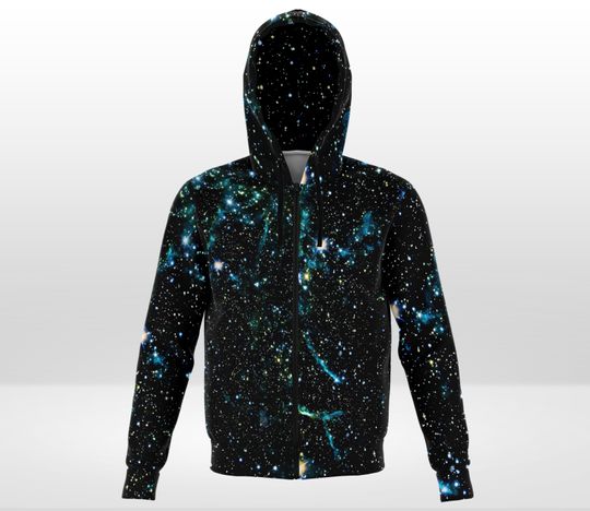 Discover Galaxy Zip Up Hoodie Outer Space Astronomy Zip Hoodie
