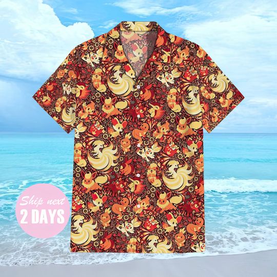 Discover PKM Red Color Hawaiian Shirt, Soft Hawaii Shirt, 3D Hawaiian Aloha Shirt, Summer Beach Shirt