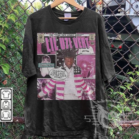 Discover Vintage Lil Uzi Vert Comic Shirt, 90s The Face Pink Tape Tour T Shirt