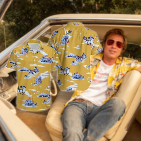 Discover Brad Pitt Hawaii Shirt, Brad Pitt Once Upon A Time In Hollywood Tropical Hawaiian Shirt