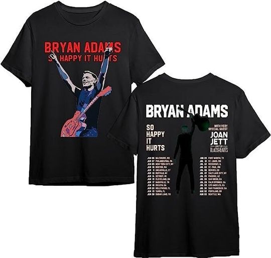 Discover 2023 Concert , Bryan Adams Tour, Happy Hurts Tour, Vintage Bryan Adams Shirt