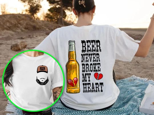 Discover Luke Comb Beer Never Broke My Heart Tour T-shirt 2 Side