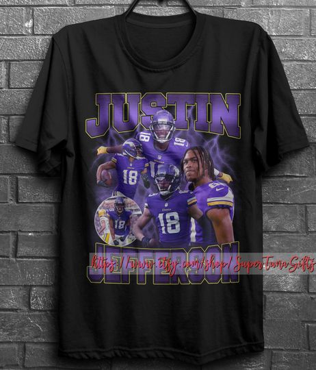 Discover Justin Jefferson T-shirt, Justin Jefferson 90s Bootleg Shirt