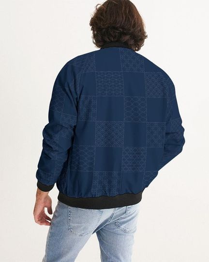 Discover Sashiko Bomber Jacket Blue Sashiko Jacket