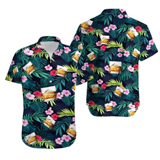 Discover Bourbon Hawaiian Shirt for Men, Women, love Bourbon Aloha Shirt Summer Casual Button Down Shirts