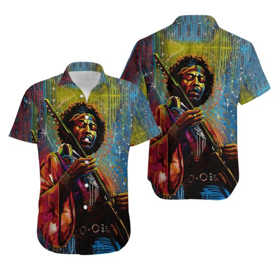 Discover Jimi Hendrix Hawaiian Shirt, Rock Music Hawaiian Shirt