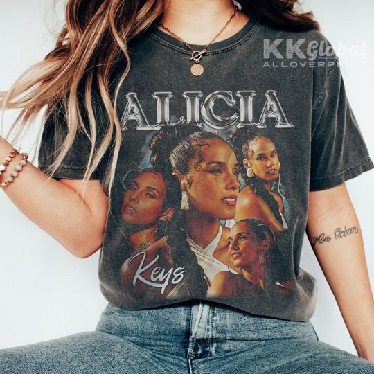 Discover Alicia Keys Music Shirt, 90S Vintage World Tour 2023 Alicia Keys tshirt