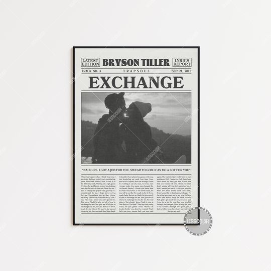 Discover Bryson Tiller Newspaper Print, Exchange Poster,