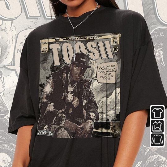 Discover Toosii Comic Shirt, 90S Vintage Merch Book Art Favorite Song Naujour Album