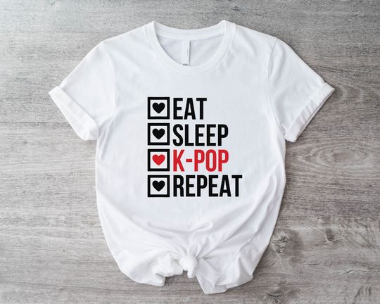 Discover Eat Sleep K-Pop Repeat T-Shirt