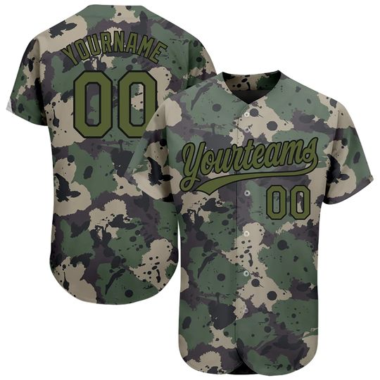 Discover Customize Name, Team Name and Number Camo Pattern Baseball Jersey