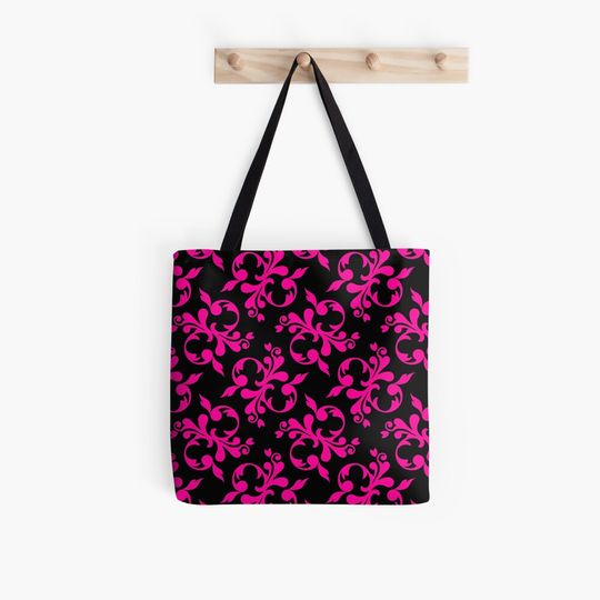Discover Hot Pink Brocade Design Tote Bag