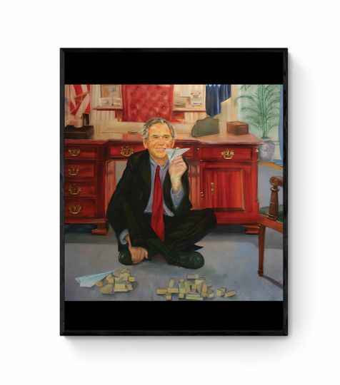 Discover George W Bush Paper Airplanes Jenga Poster