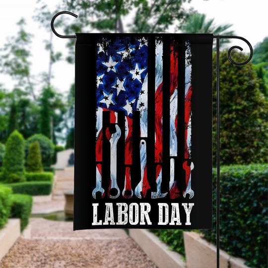 Discover Happy Labor Day American Double-sided Flag