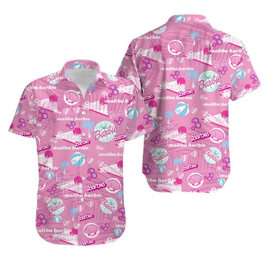 Discover Malibu Beach Barbie Hawaiian Shirt, Hawaiian Pink Barbie Los Angeles