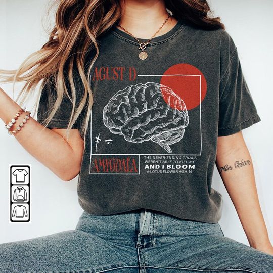 Discover Agust D Suga Kpop Shirt, Amygdala Lyrics Suga World Tour 2023 Shirt