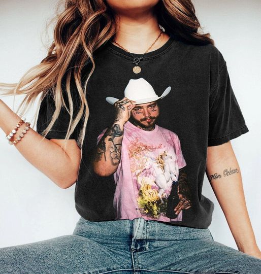 Discover Posty Howdy T-Shirt, Vintage Post Malone Shirt, Post Malone 2023 Tour Shirt