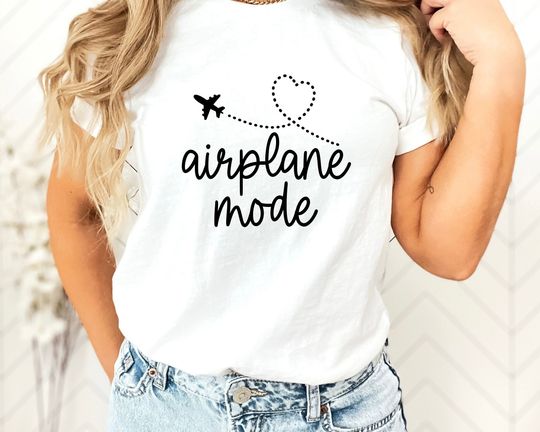 Discover Airplane Mode Crewneck Shirt, Adventure Shirts, Plus Size, Comfy Clothes, Flight Sweater