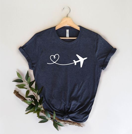Discover Airplane Heart Shirt, Flight Attendant Shirt, Airplane Shirt, Pilot Shirt, Plane Lover Gift, Traveler Shirt