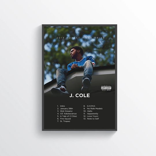 Discover J. Cole 2014 Forest Hill Drive Music Poster