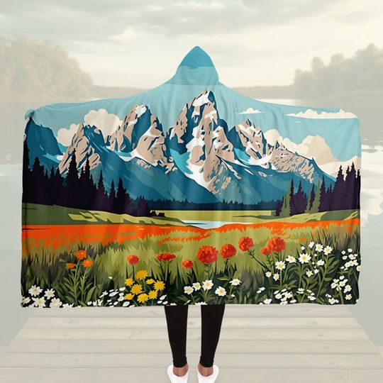 Discover Grand Teton National Park Hooded Blanket