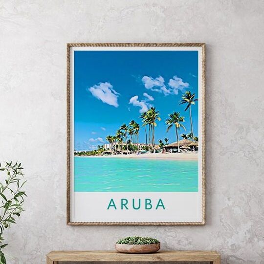 Discover Aruba Travel Print - Beach Lover Art Decor