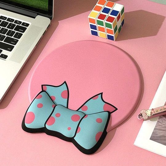 Discover Cute Bow Tie Wrist Rest Mouse Pad