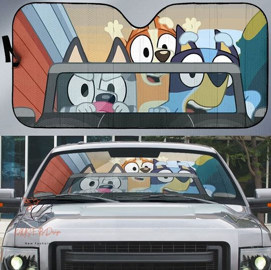 Discover Funny BlueyDad Car Sun Shade
