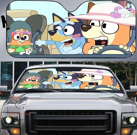Discover Funny BlueyDad Auto Sunshade Car, Cartoon Auto Sunshade