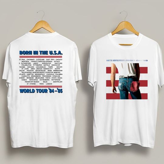 Discover Vintage Bruce Springsteen Born In The USA T-Shirt, Bruce Springsteen E Street Band 2023 Tour Shirt