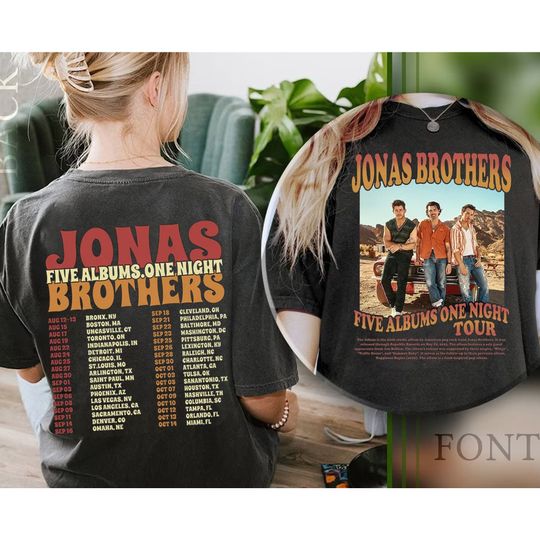 Discover Jonas Brothers Five Albums One Night Tour Shirt