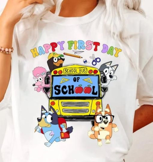 Discover Blu-Ey First Day Of School, BlueyDad & Bingo Back To School Shirts | Back To School Bluedog Shirt