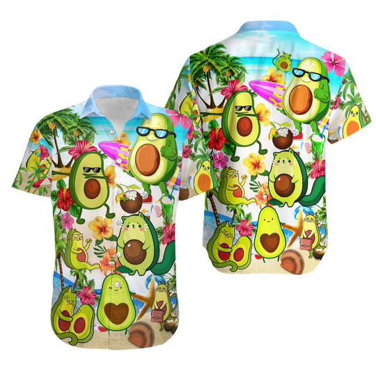 Discover Avocado Chilling By The Beach Hawaiian Shirt