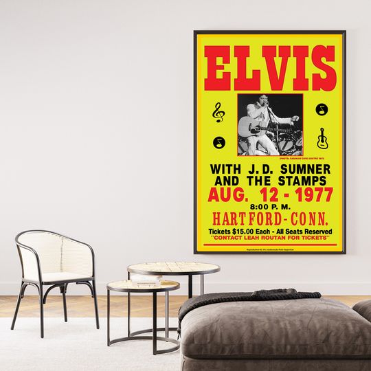 Discover Elvis Presley 1977 vintage concert poster