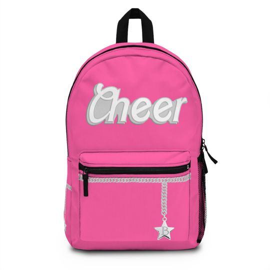 Discover Custom name, word, Rockstar hot pink diamond star barbie rocker belt inspired book bag, backpack,
