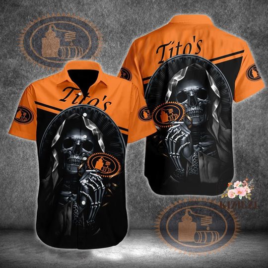 Discover Tito Skull Button Shirt, Titos Vodka Shirt, Vodka Alcohol Alcoholic Shirt